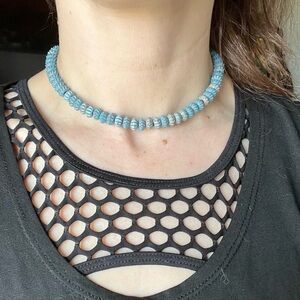 Vintage Turquoise Beaded Choker Necklace - Women Jewelry